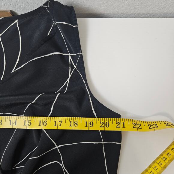 Venezia Black & White Abstract Print V-Neck Sleeveless Midi Dress Size 14/16 - Picture 5 of 8